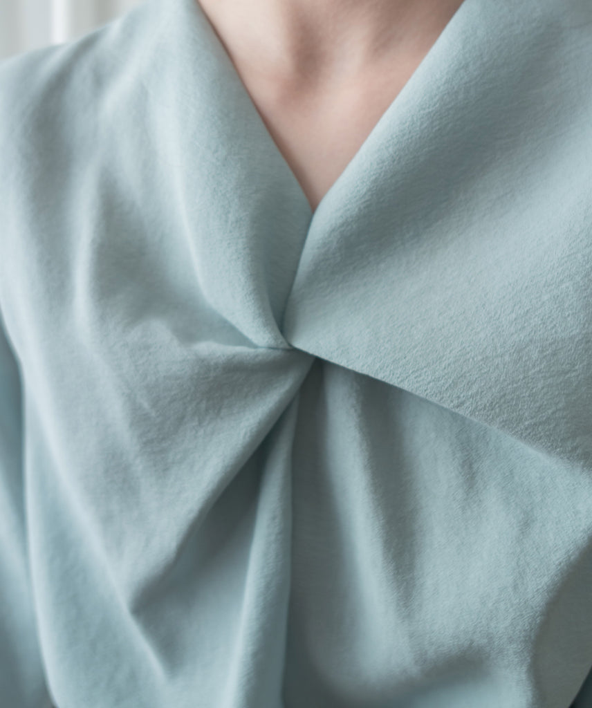 Twist V 小復古高質感扭紋領口, Blouse/ BU8859 (lightbeige sold out)