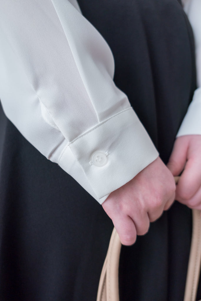Silk Smooth 四色絲滑質料顯瘦傘形長裙, Skirt/ SK8673 (Ivory/black sold out)