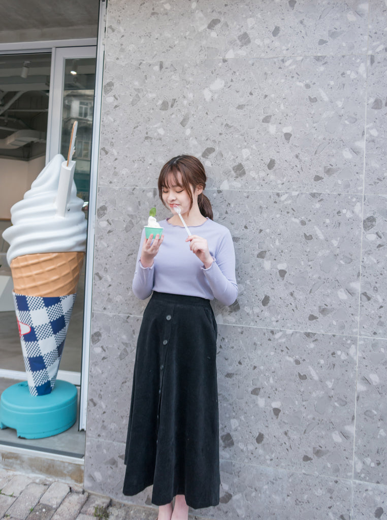 Wave 超彈性合身波浪邊裝飾打底單穿, Top/ TP8833 (White/lavender Sold out)