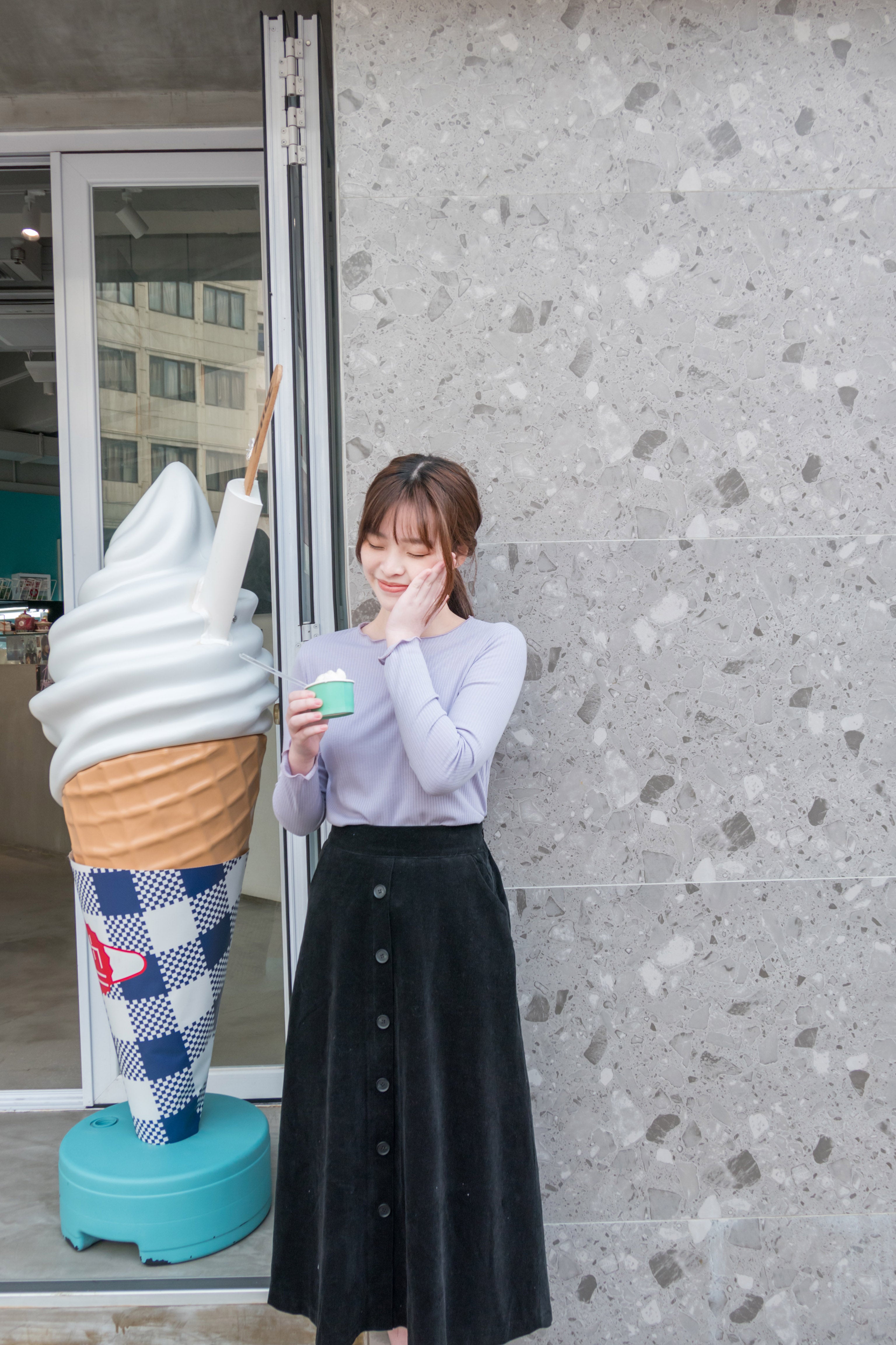 Wave 超彈性合身波浪邊裝飾打底單穿, Top/ TP8833 (White/lavender Sold out)