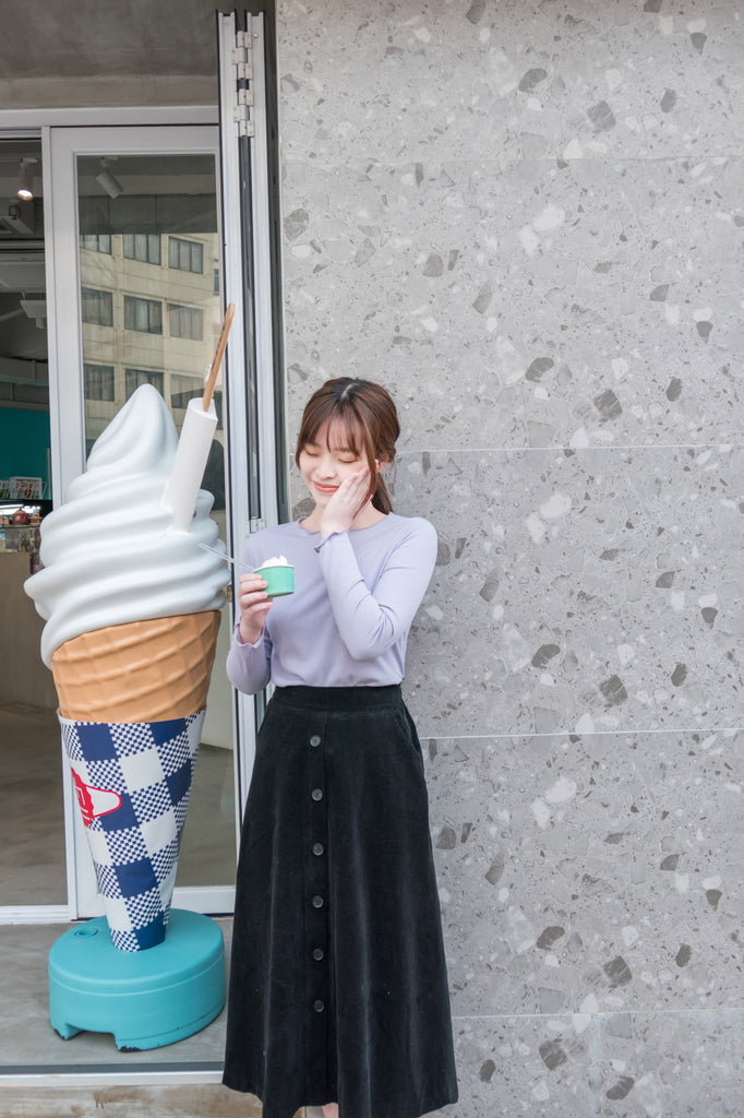 Wave 超彈性合身波浪邊裝飾打底單穿, Top/ TP8833 (White/lavender Sold out)