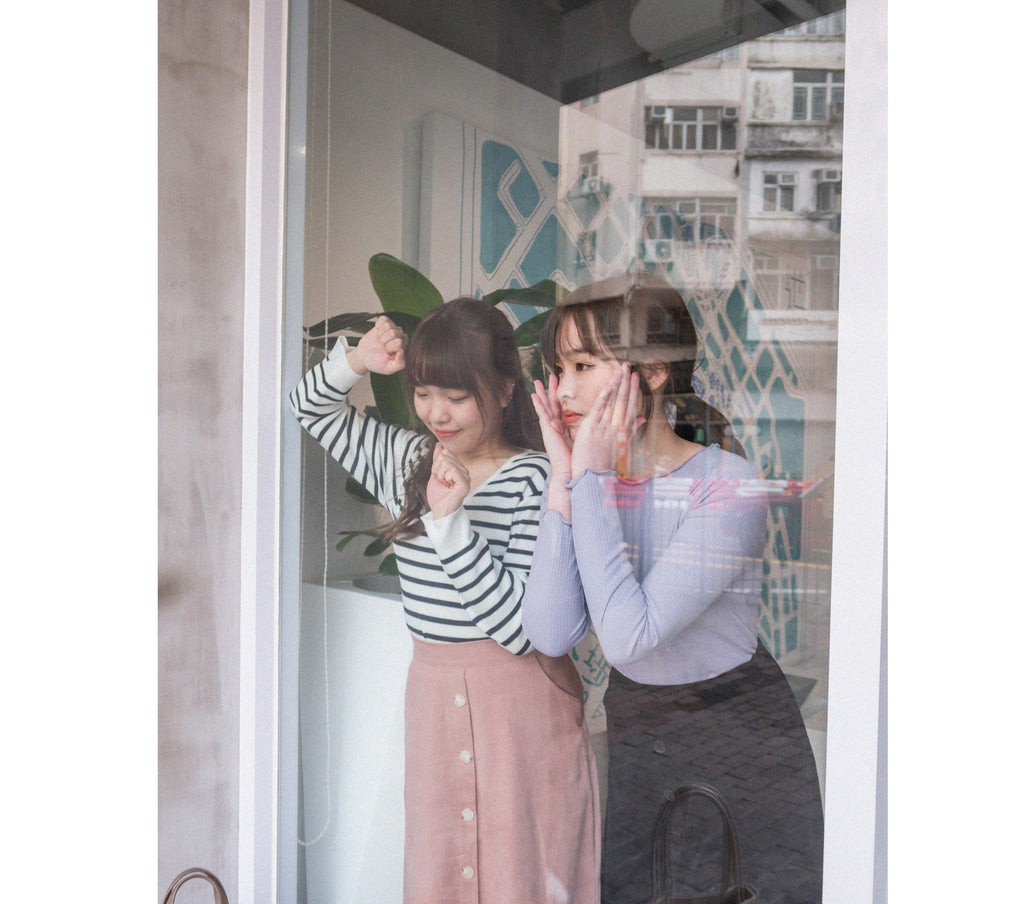 Wave 超彈性合身波浪邊裝飾打底單穿, Top/ TP8833 (White/lavender Sold out)