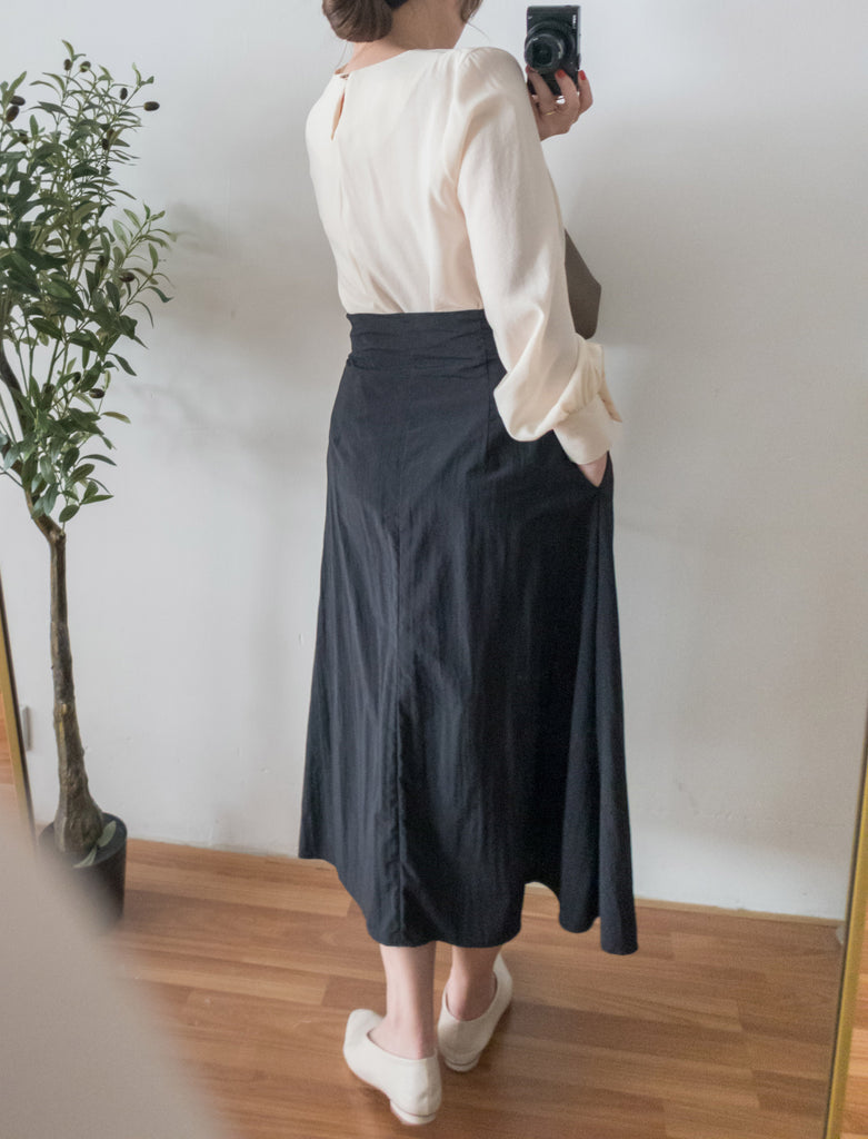 Twist V 小復古高質感扭紋領口, Blouse/ BU8859 (lightbeige sold out)