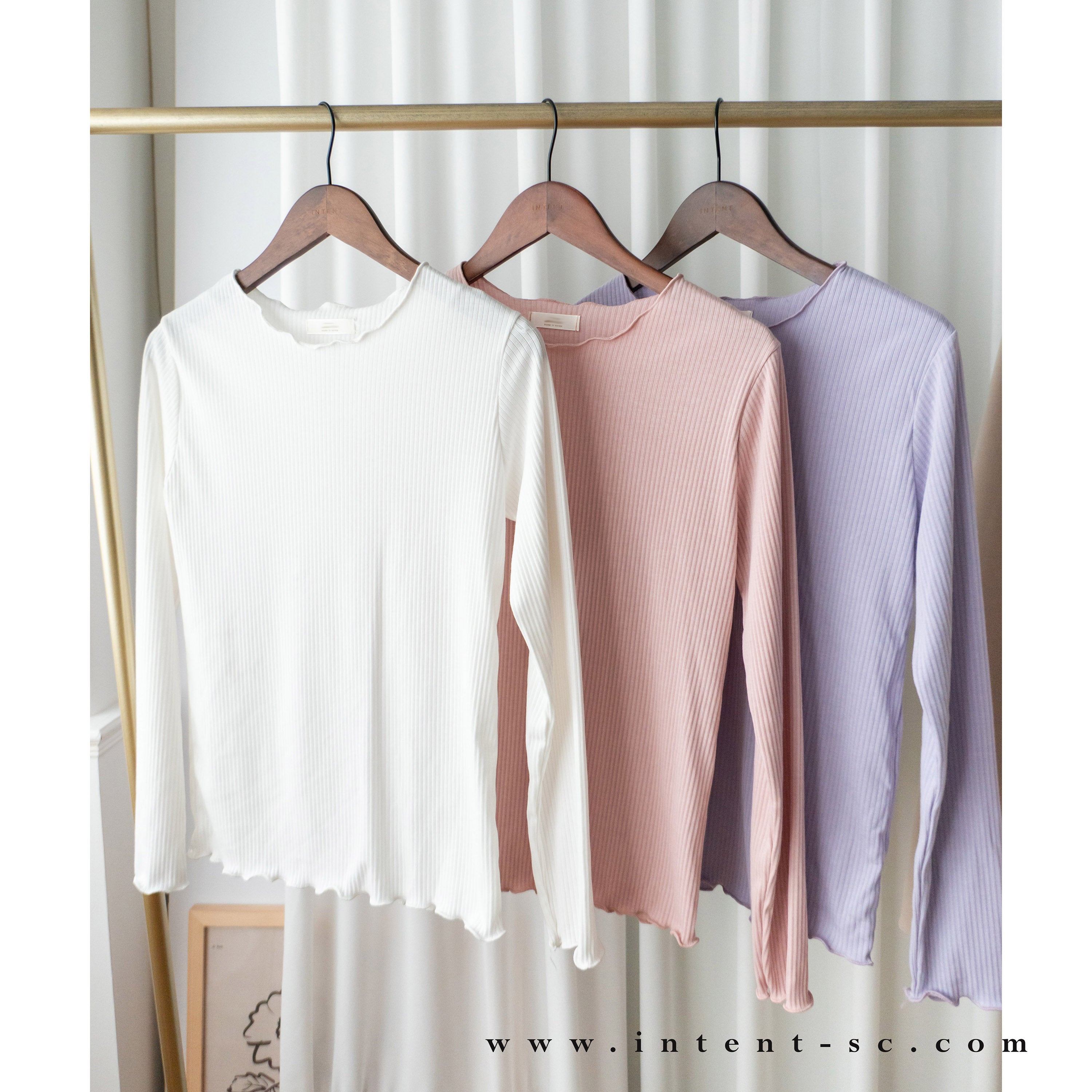 Wave 超彈性合身波浪邊裝飾打底單穿, Top/ TP8833 (White/lavender Sold out)