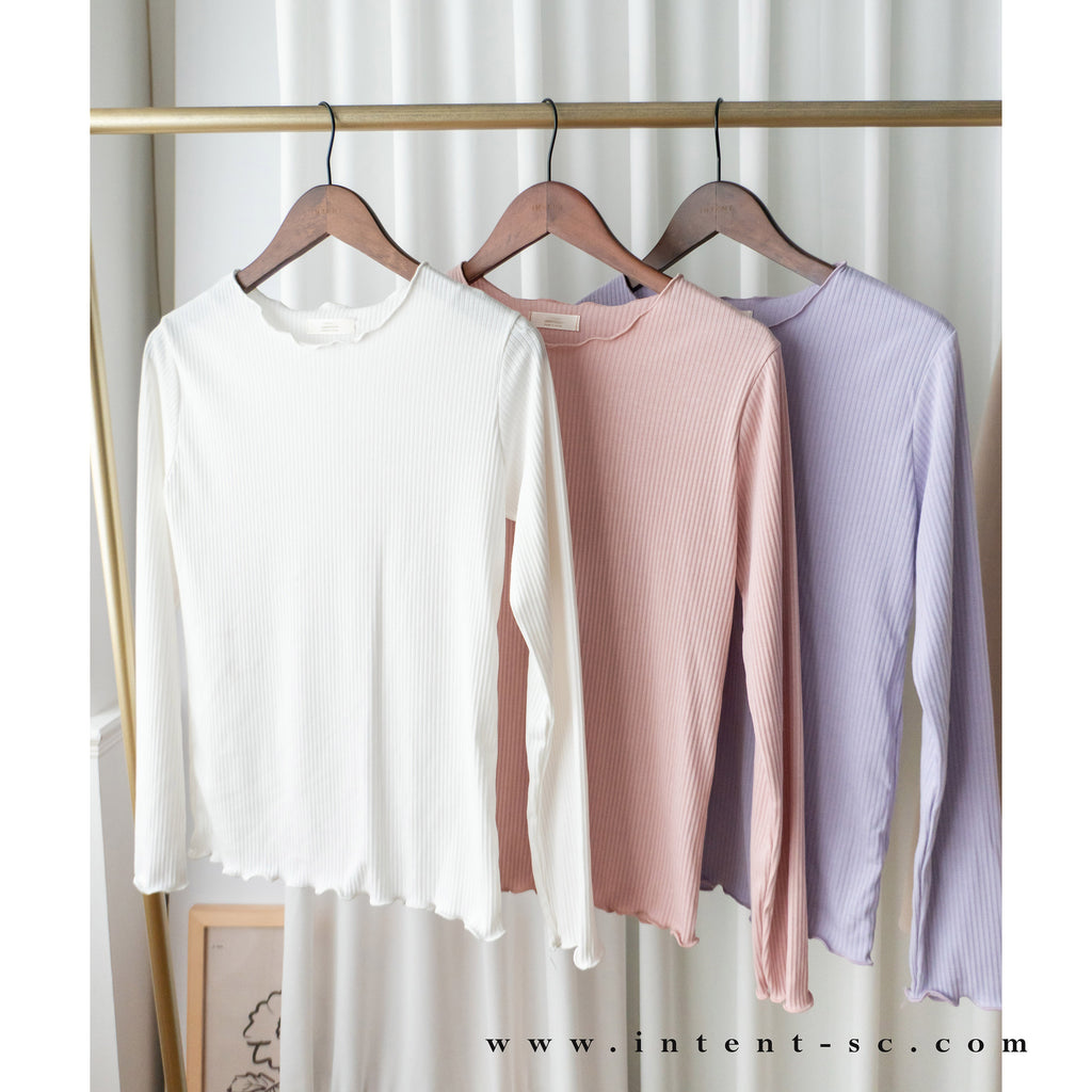 Wave 超彈性合身波浪邊裝飾打底單穿, Top/ TP8833 (White/lavender Sold out)