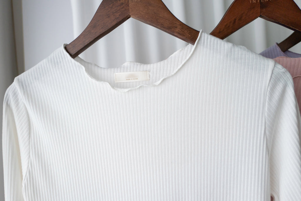 Wave 超彈性合身波浪邊裝飾打底單穿, Top/ TP8833 (White/lavender Sold out)