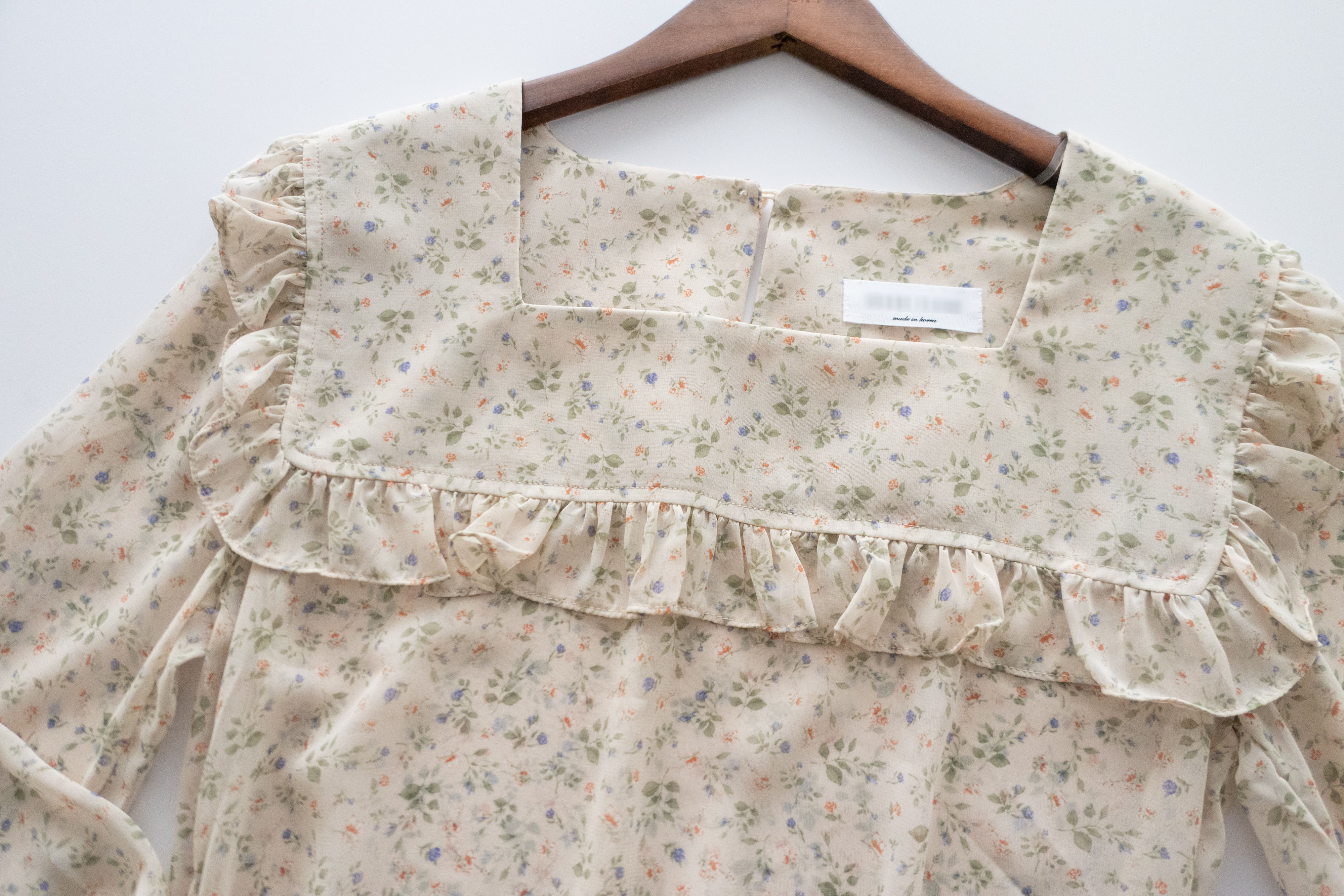 Baby Floral 方領口碎花橡筋花邊衣尾, Blouse/ BU8896