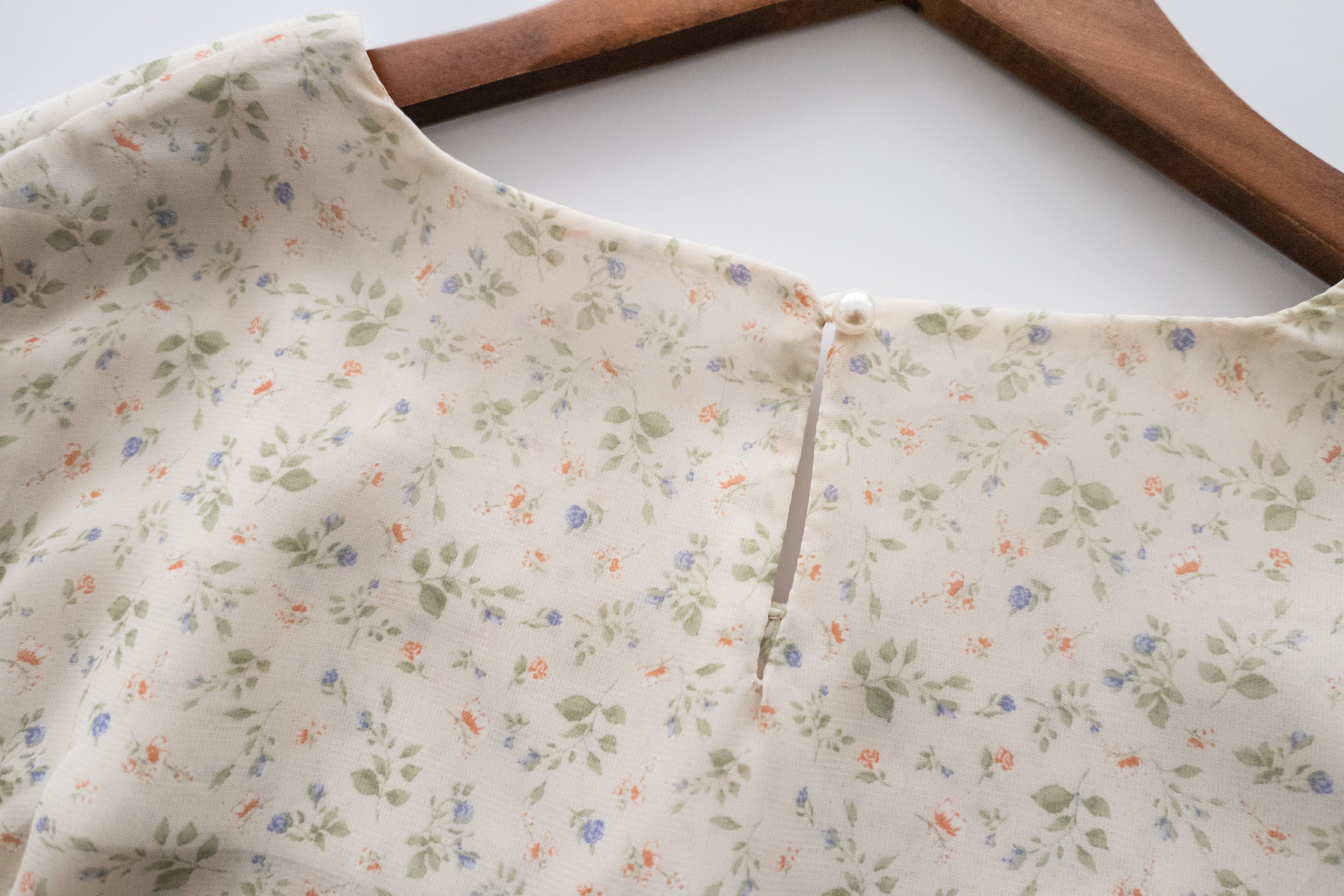 Baby Floral 方領口碎花橡筋花邊衣尾, Blouse/ BU8896