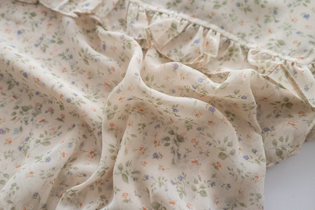 Baby Floral 方領口碎花橡筋花邊衣尾, Blouse/ BU8896
