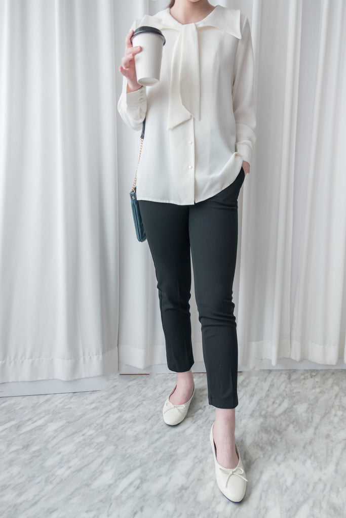 Black Elastic 超彈性舒適包肚高腰黑色西褲, Pant/ PT8353