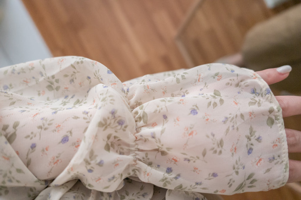 Baby Floral 方領口碎花橡筋花邊衣尾, Blouse/ BU8896
