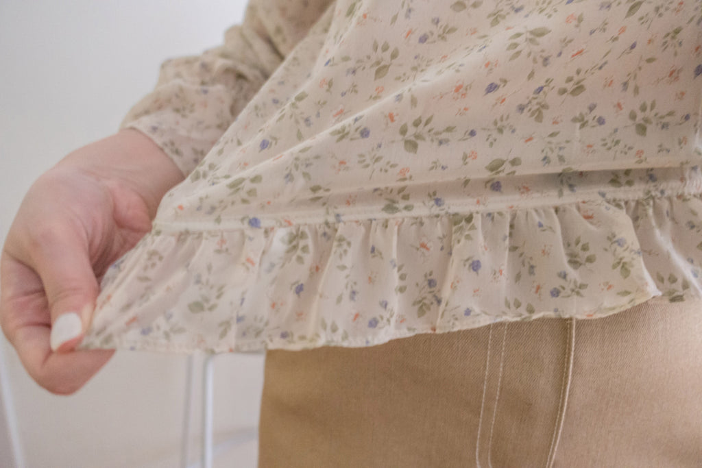 Baby Floral 方領口碎花橡筋花邊衣尾, Blouse/ BU8896