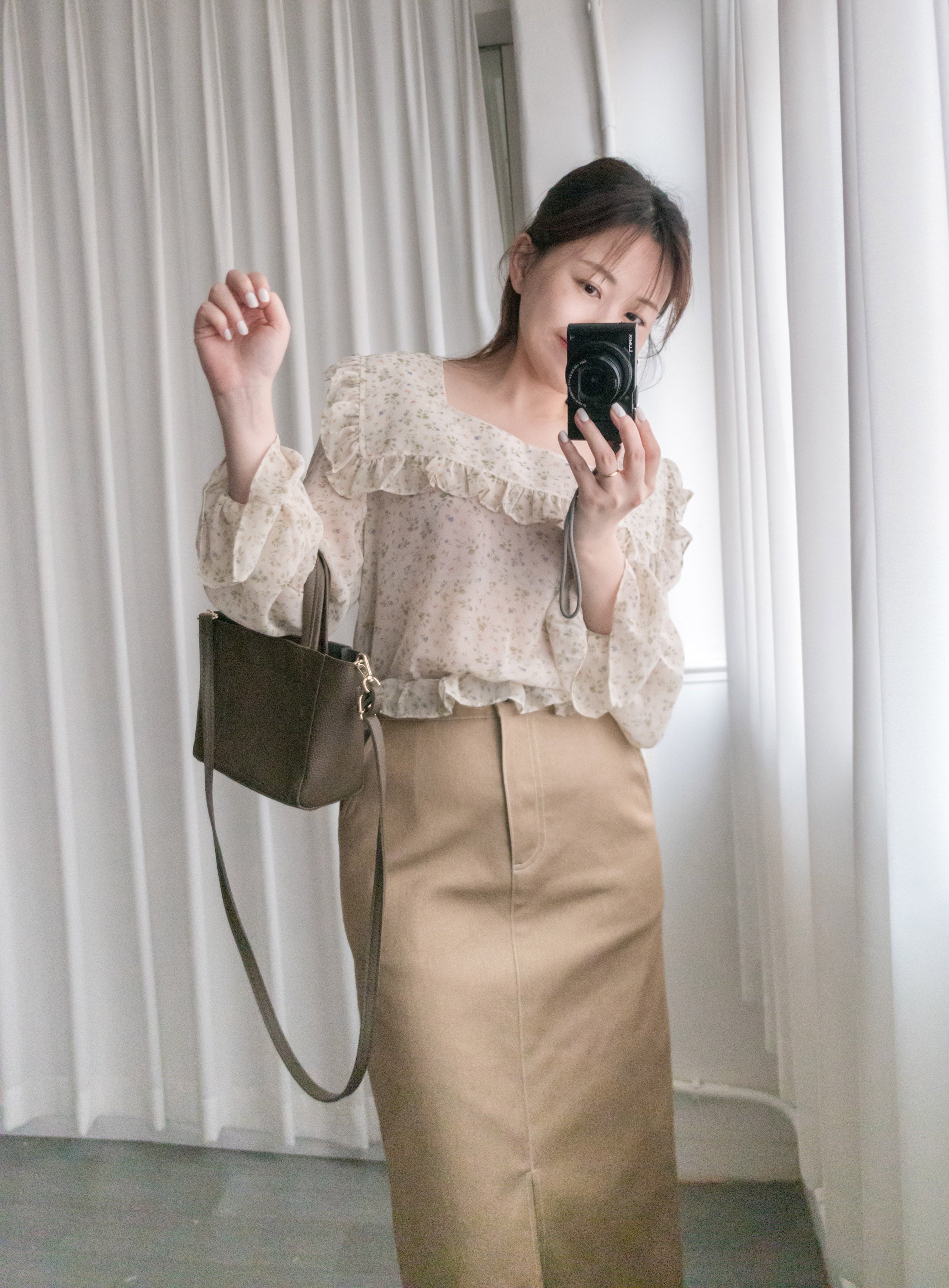 Baby Floral 方領口碎花橡筋花邊衣尾, Blouse/ BU8896