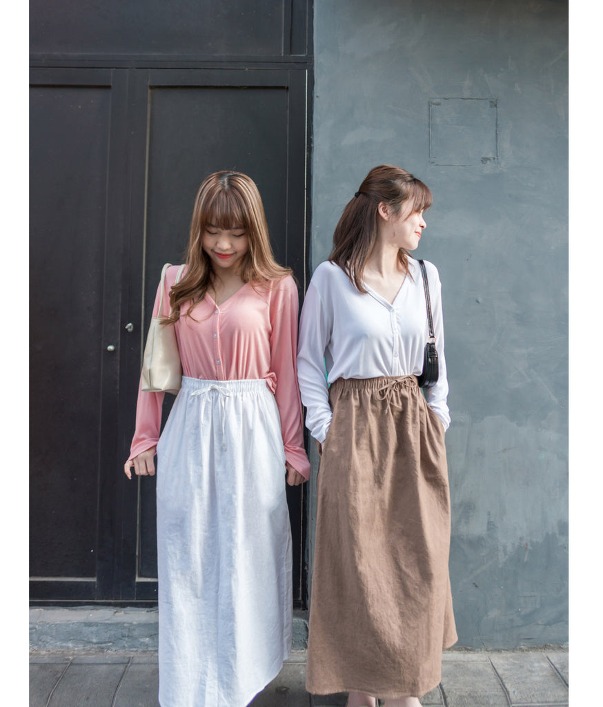 Daily Tone 隨性麻棉口袋傘裙, Skirt/ SK8683 (brown sold out)