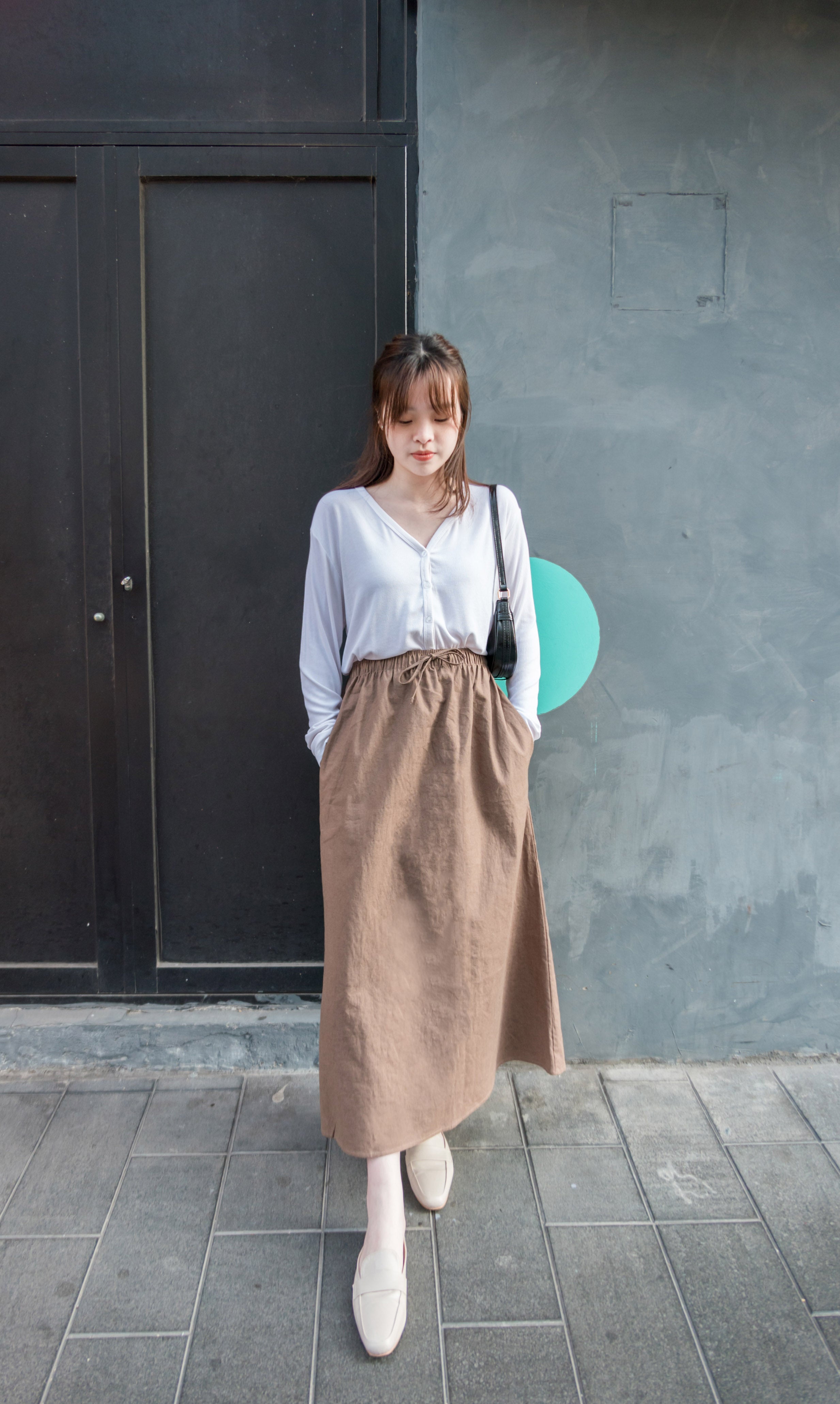 Daily Tone 隨性麻棉口袋傘裙, Skirt/ SK8683 (brown sold out)
