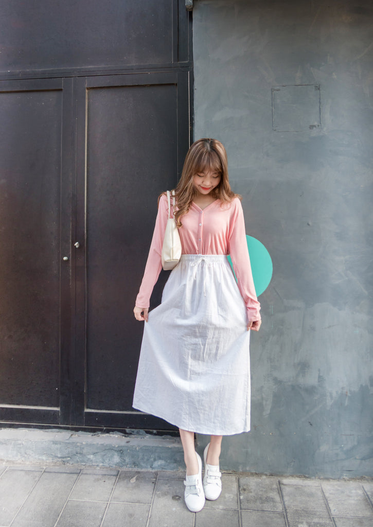 Daily Tone 隨性麻棉口袋傘裙, Skirt/ SK8683 (brown sold out)