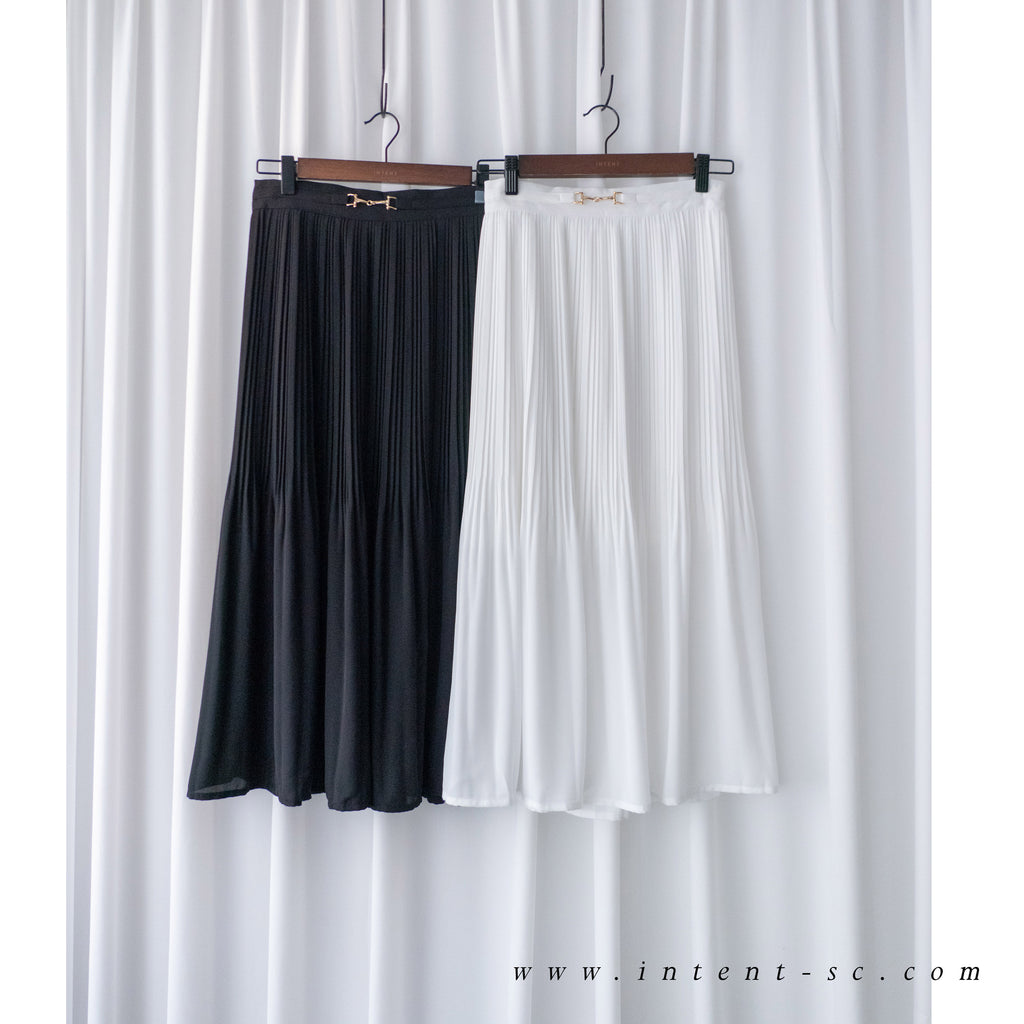 Elegant Buckle 金釦裝飾飄逸雙層細褶, Skirt/ SK8681 (black sold out)