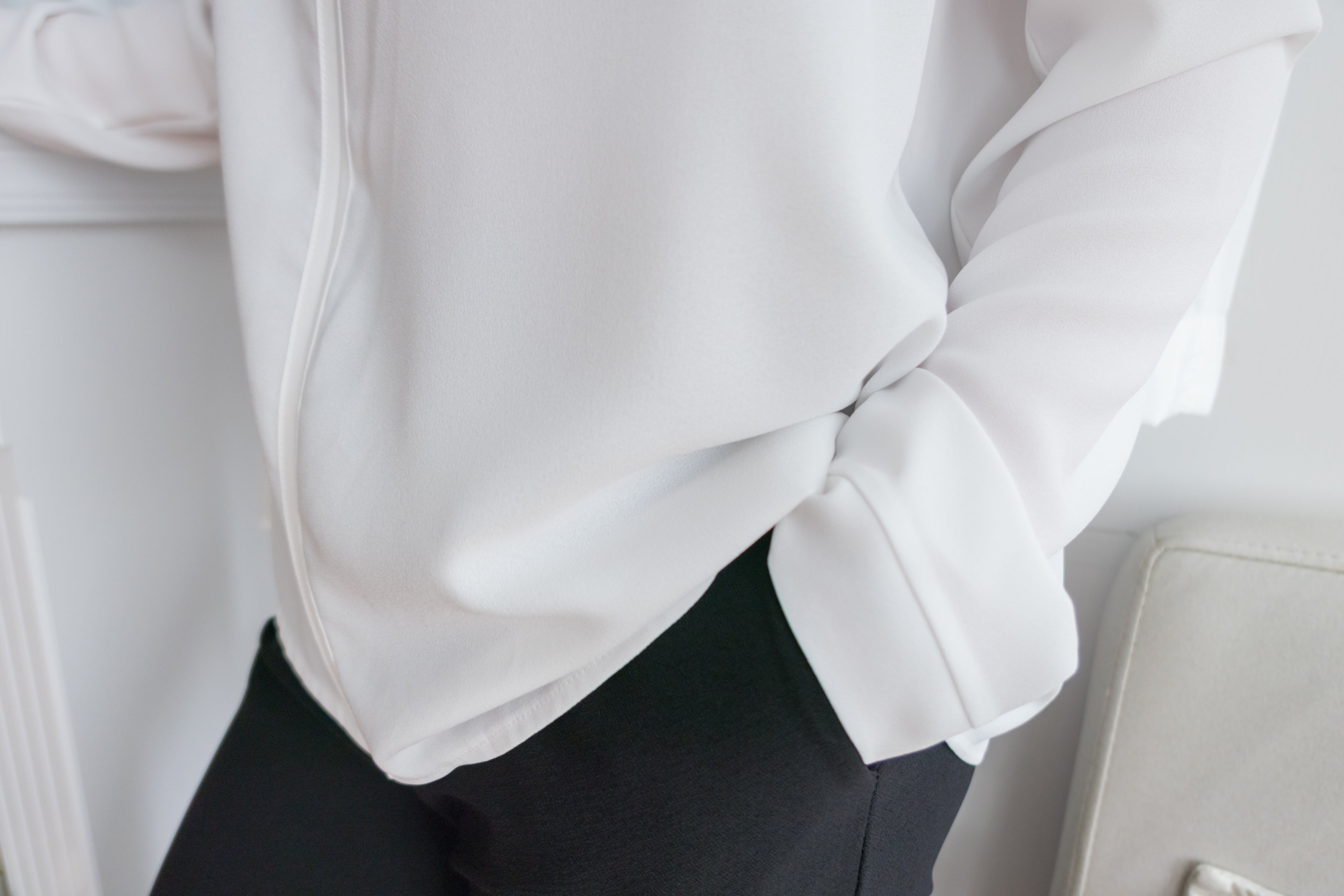 Pearl 合身簡約珍珠鈕扣雪紡, Blouse/ BU8911 (steelblue/white sold out)