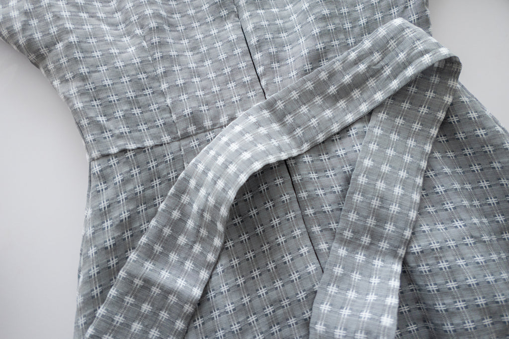Elegant Check 細緻船領荷葉邊織格紋連身裙, Dress/ DS9193 (light yellow soldout)