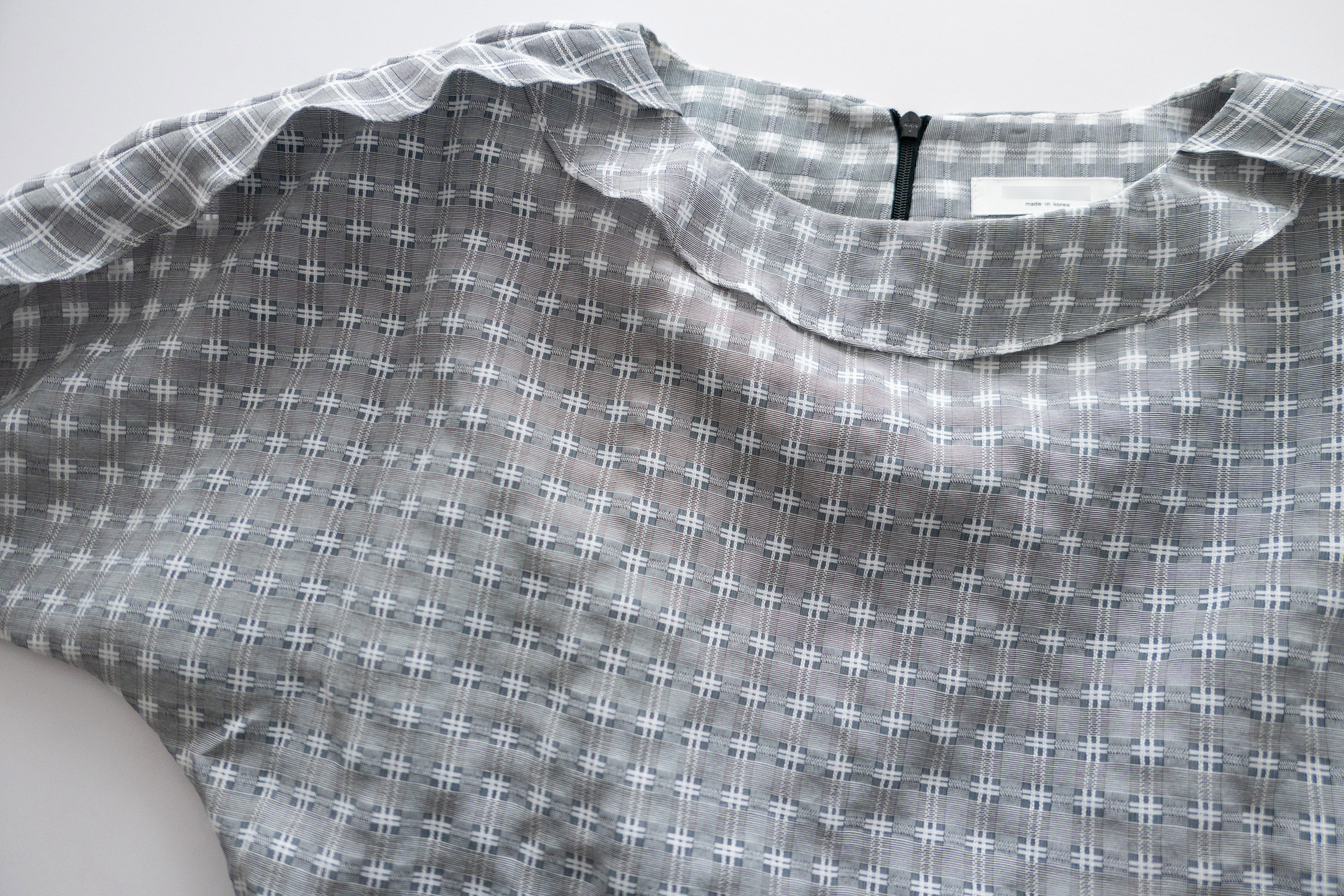 Elegant Check 細緻船領荷葉邊織格紋連身裙, Dress/ DS9193 (light yellow soldout)