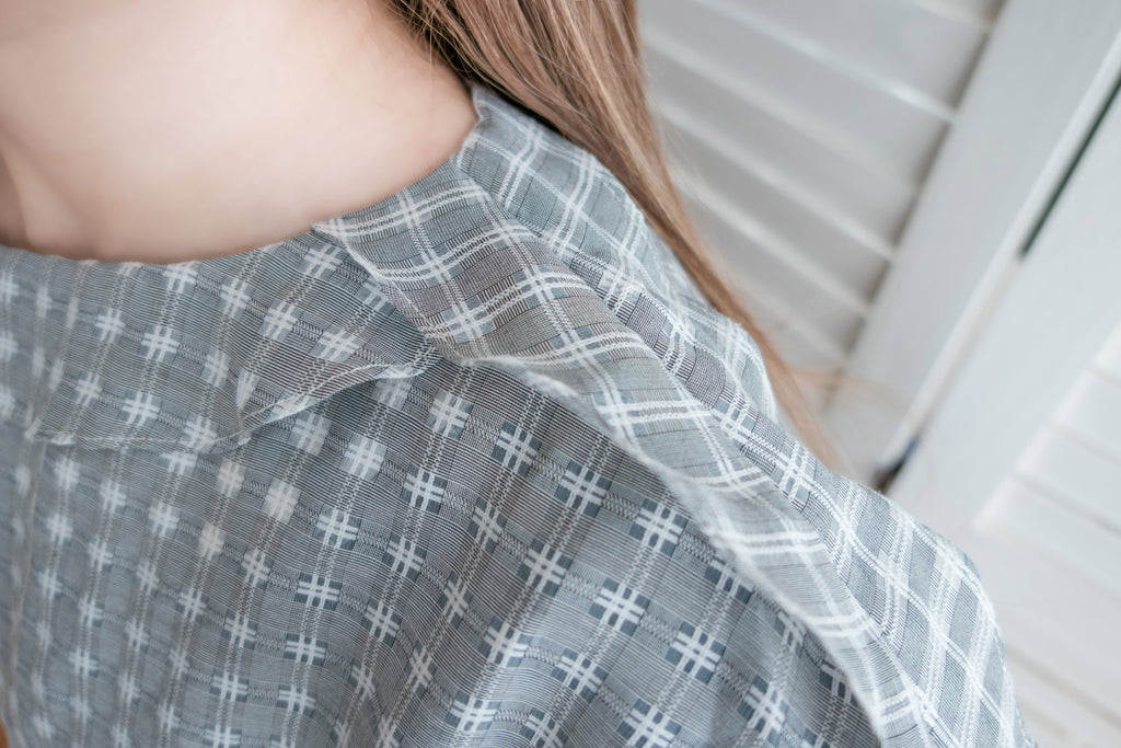 Elegant Check 細緻船領荷葉邊織格紋連身裙, Dress/ DS9193 (light yellow soldout)
