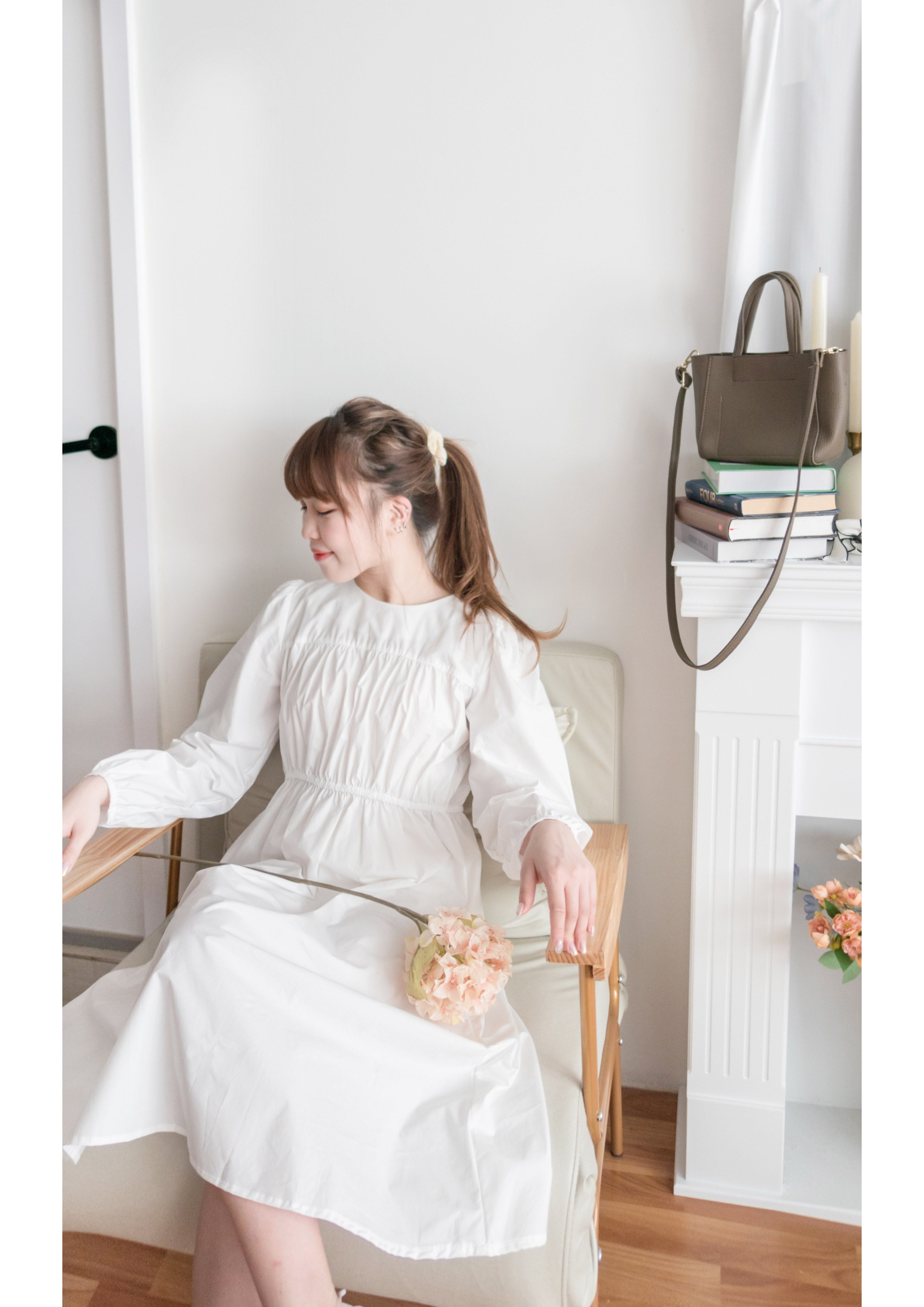 White Coco 隨性挺身棉質橡筋腰, Dress/ DS9196