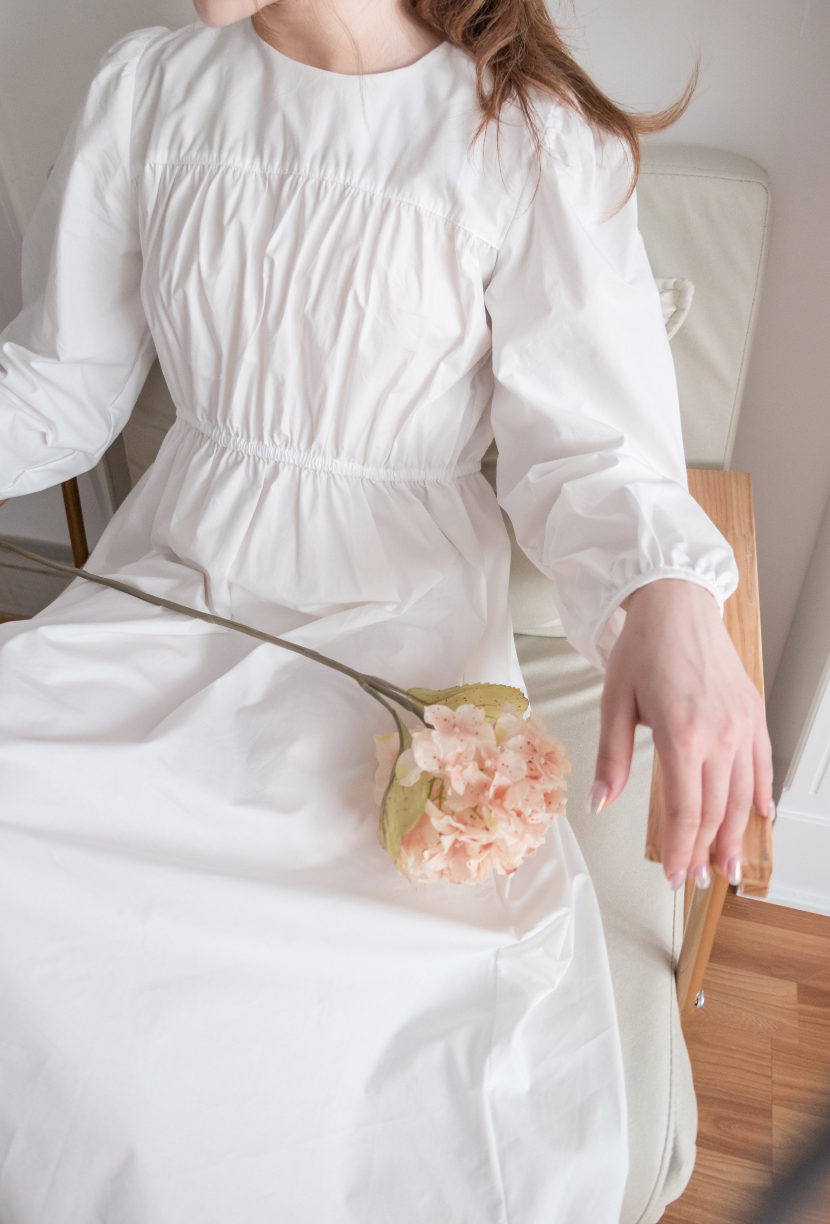 White Coco 隨性挺身棉質橡筋腰, Dress/ DS9196