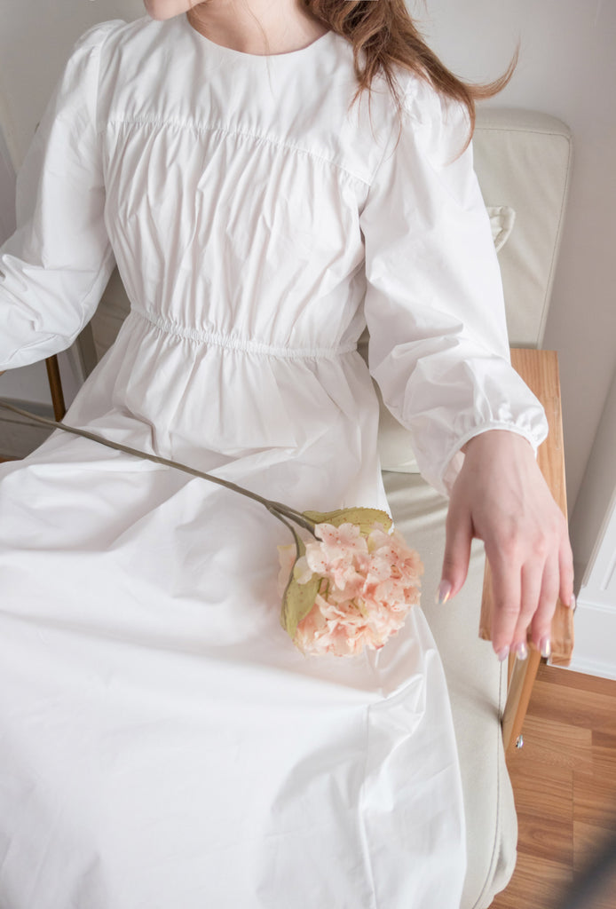 White Coco 隨性挺身棉質橡筋腰, Dress/ DS9196