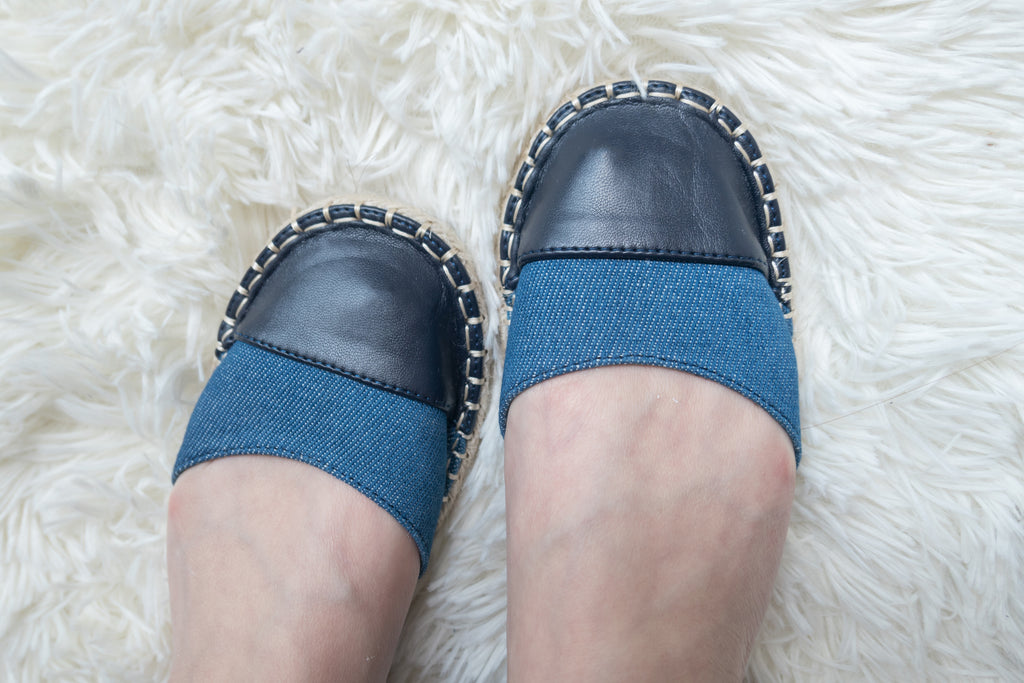Denim 牛仔布草底系帶鞋, Flat/ SH8082