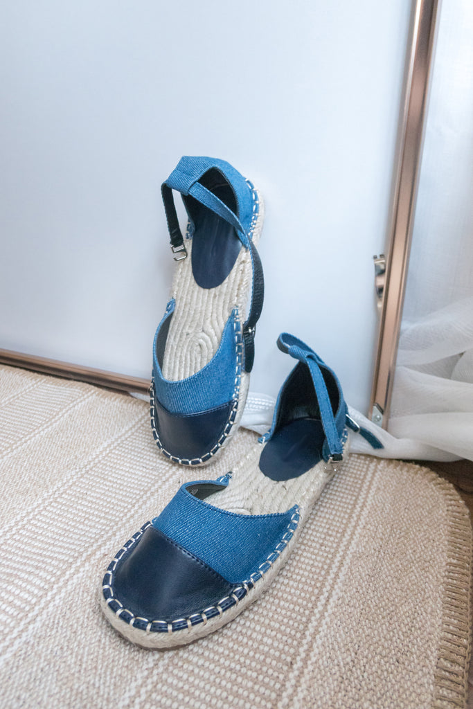 Denim 牛仔布草底系帶鞋, Flat/ SH8082