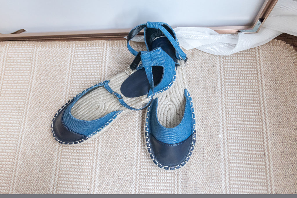 Denim 牛仔布草底系帶鞋, Flat/ SH8082