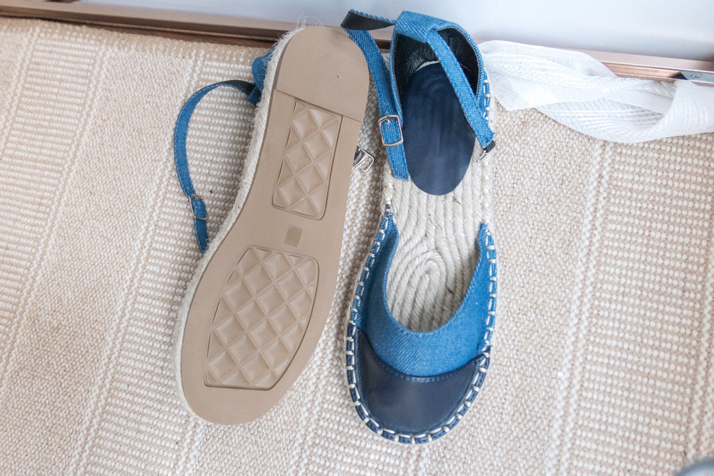 Denim 牛仔布草底系帶鞋, Flat/ SH8082