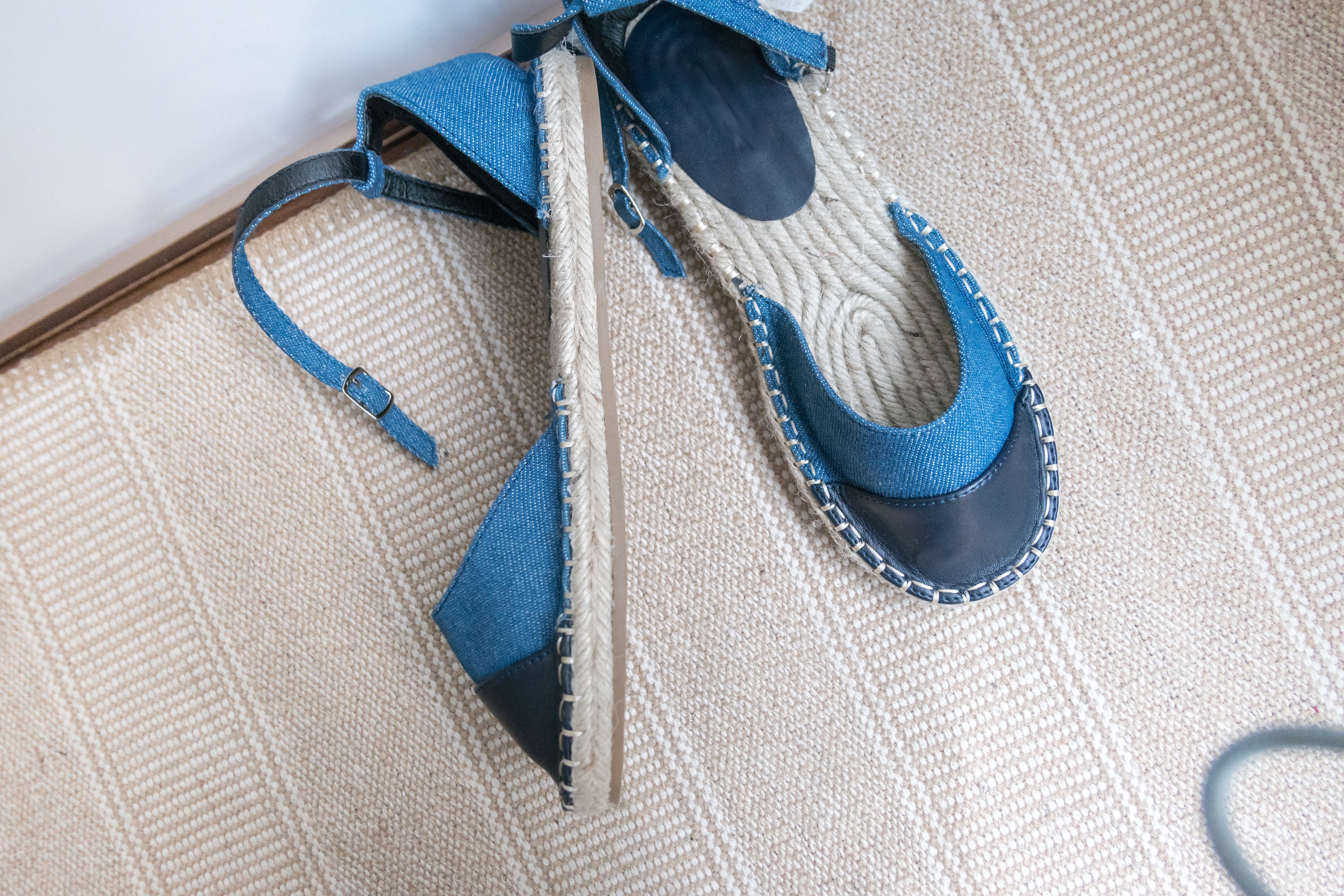Denim 牛仔布草底系帶鞋, Flat/ SH8082