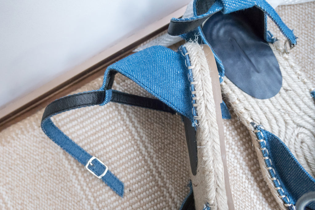 Denim 牛仔布草底系帶鞋, Flat/ SH8082