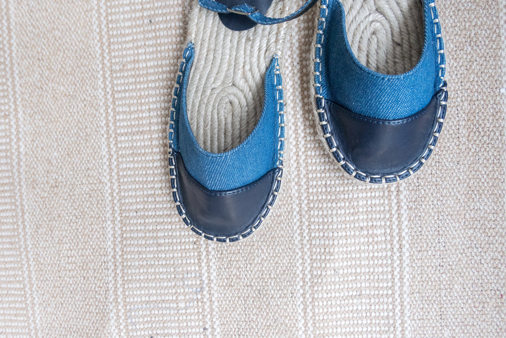 Denim 牛仔布草底系帶鞋, Flat/ SH8082