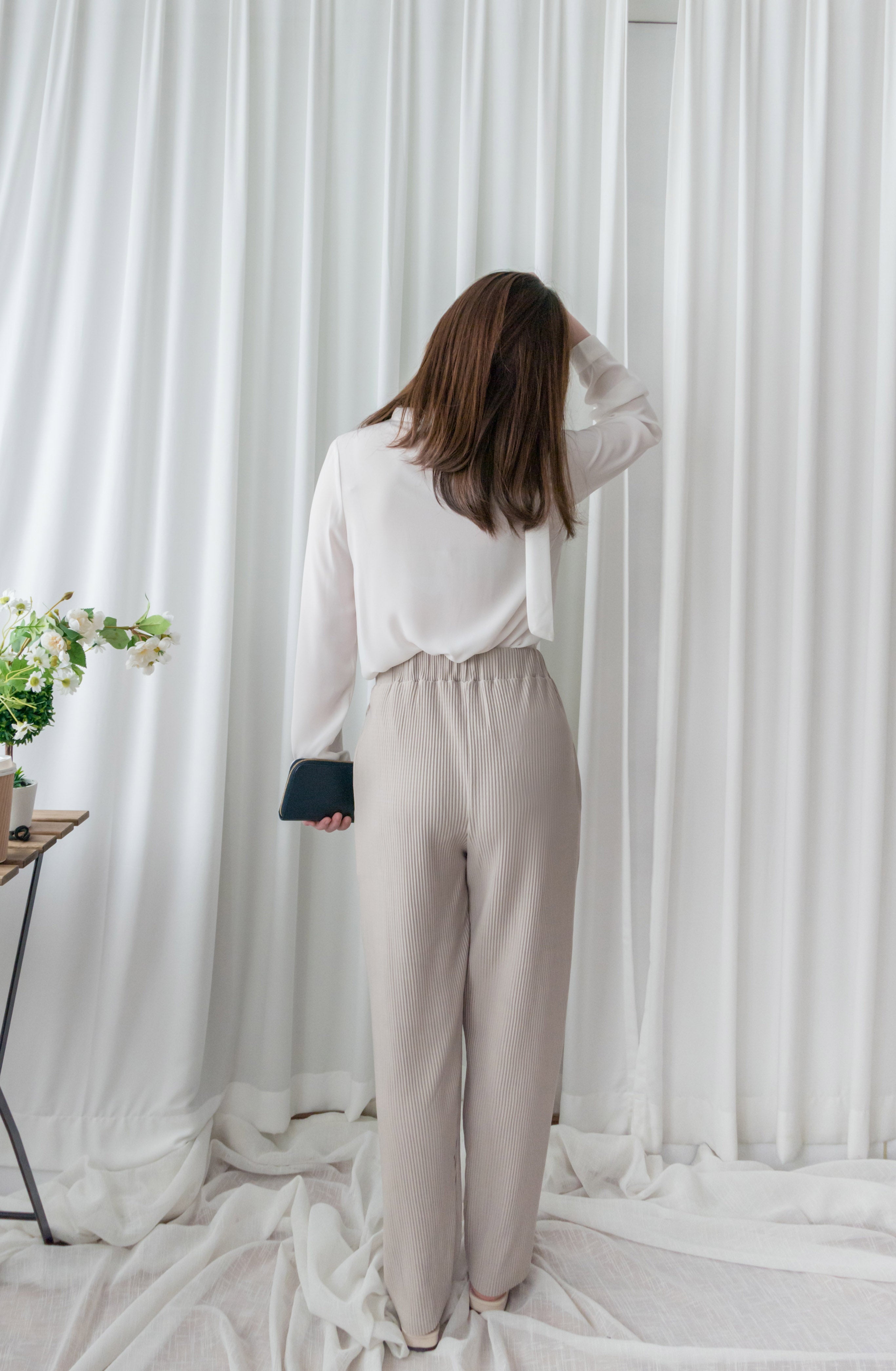 Stripe Carrot 防皺隨性寬鬆坑紋蘿蔔褲, Pants/ PT8377