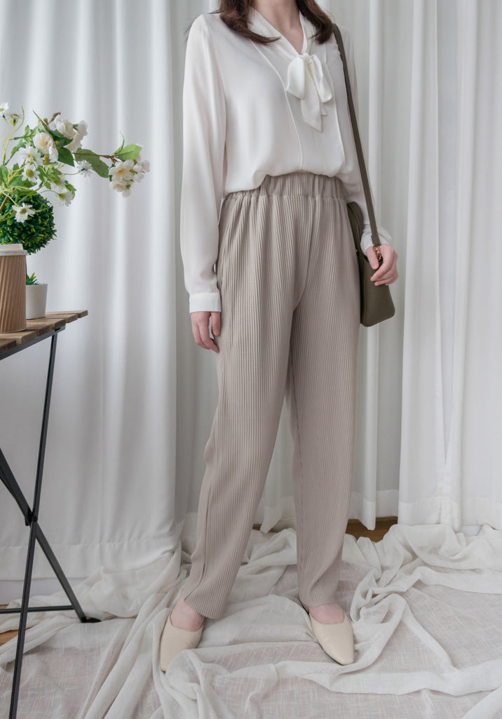 Stripe Carrot 防皺隨性寬鬆坑紋蘿蔔褲, Pants/ PT8377
