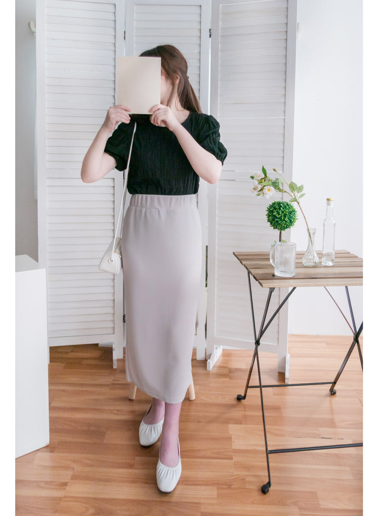 Lady Elastic 彈性直身簡約斯文後開叉半身裙, Skirt / SK8689 (black sold out)