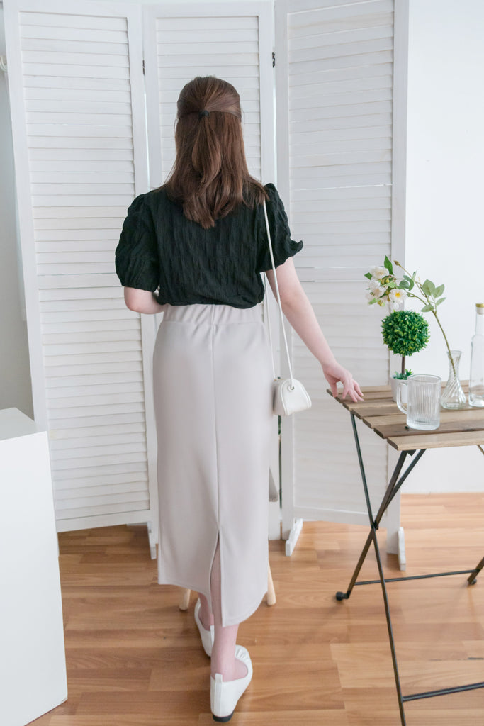 Lady Elastic 彈性直身簡約斯文後開叉半身裙, Skirt / SK8689 (black sold out)