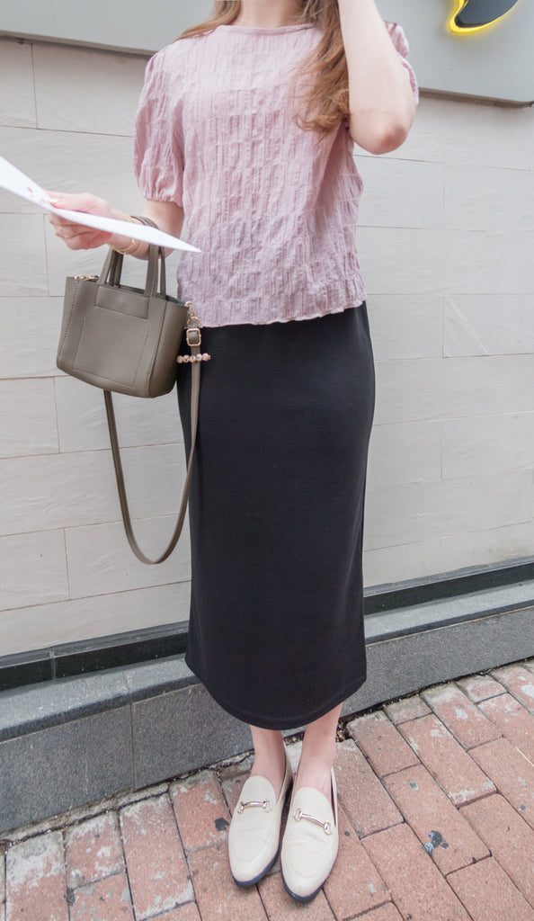 Lady Elastic 彈性直身簡約斯文後開叉半身裙, Skirt / SK8689 (black sold out)