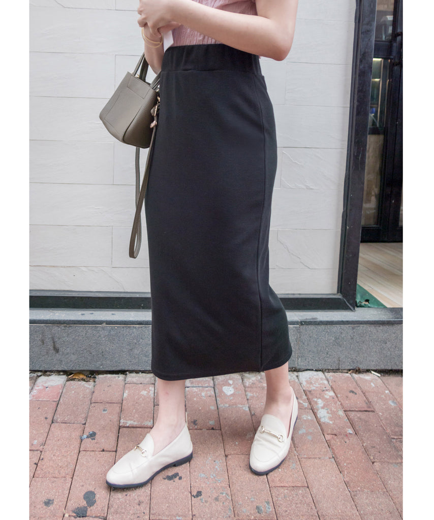 Lady Elastic 彈性直身簡約斯文後開叉半身裙, Skirt / SK8689 (black sold out)