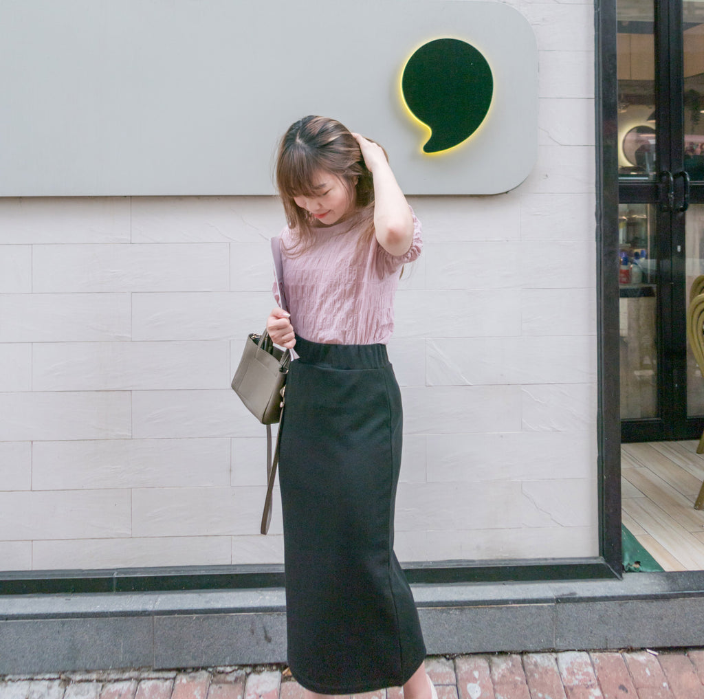 Lady Elastic 彈性直身簡約斯文後開叉半身裙, Skirt / SK8689 (black sold out)