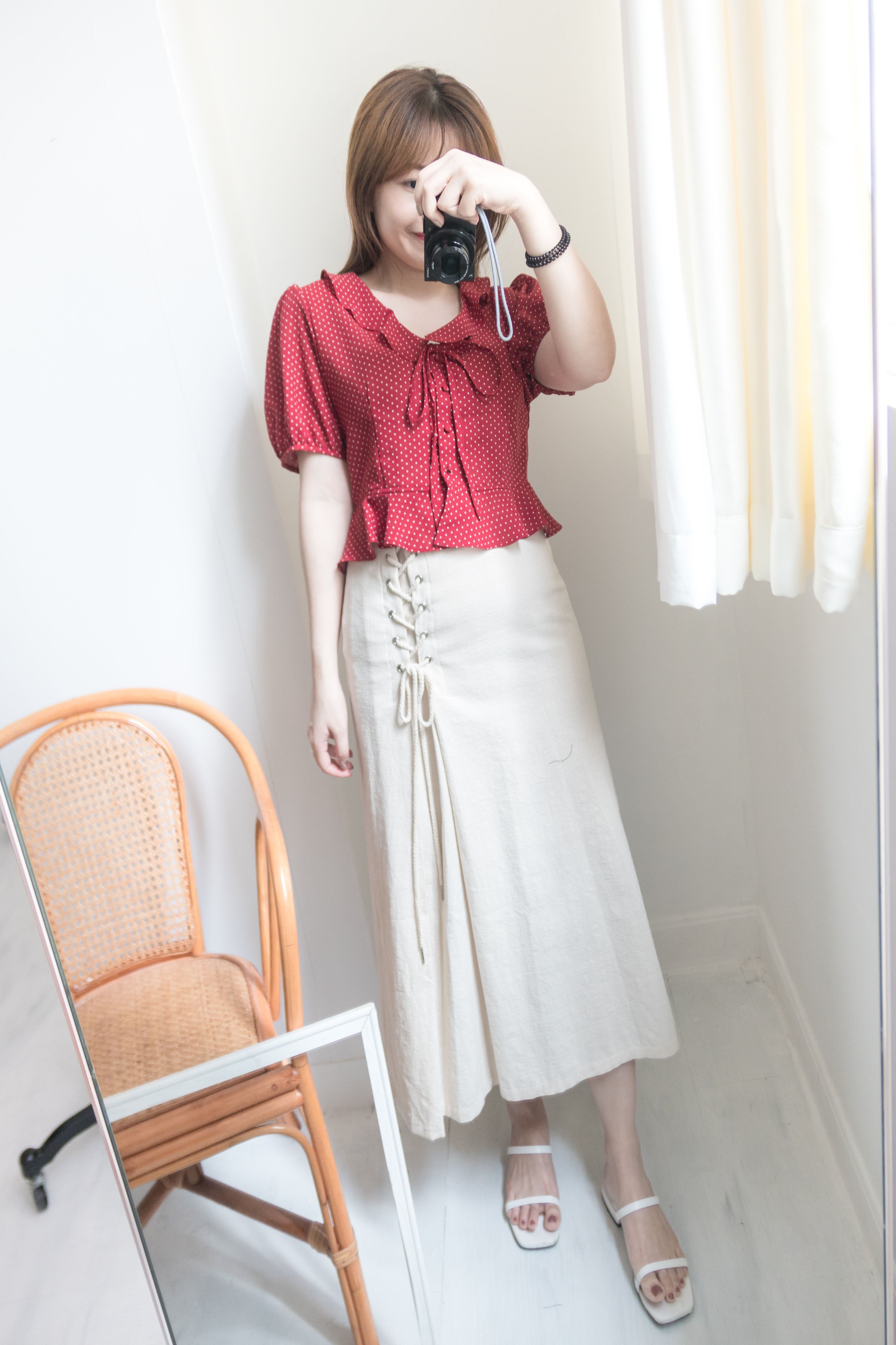 立體荷葉圓點波浪尾, Blouse/ L002