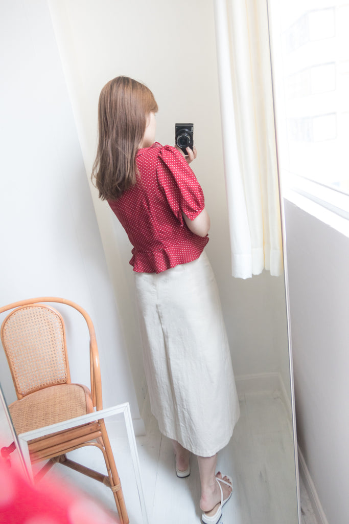 立體荷葉圓點波浪尾, Blouse/ L002