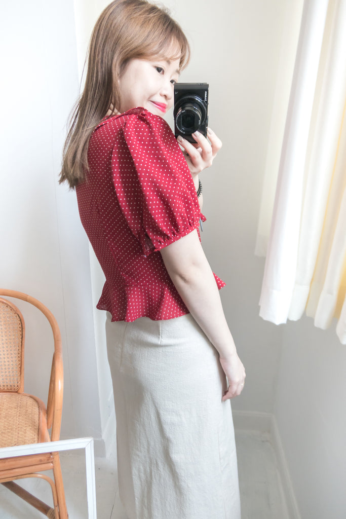 立體荷葉圓點波浪尾, Blouse/ L002