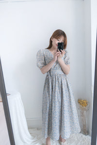 BabyBlue 耀眼藍色粉蝶花假腰帶小蓬裙, Dress/ DS8687