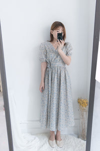 BabyBlue 耀眼藍色粉蝶花假腰帶小蓬裙, Dress/ DS8687