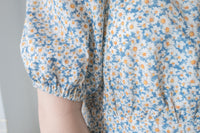 BabyBlue 耀眼藍色粉蝶花假腰帶小蓬裙, Dress/ DS8687