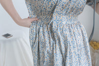 BabyBlue 耀眼藍色粉蝶花假腰帶小蓬裙, Dress/ DS8687