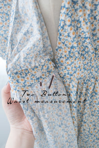 BabyBlue 耀眼藍色粉蝶花假腰帶小蓬裙, Dress/ DS8687